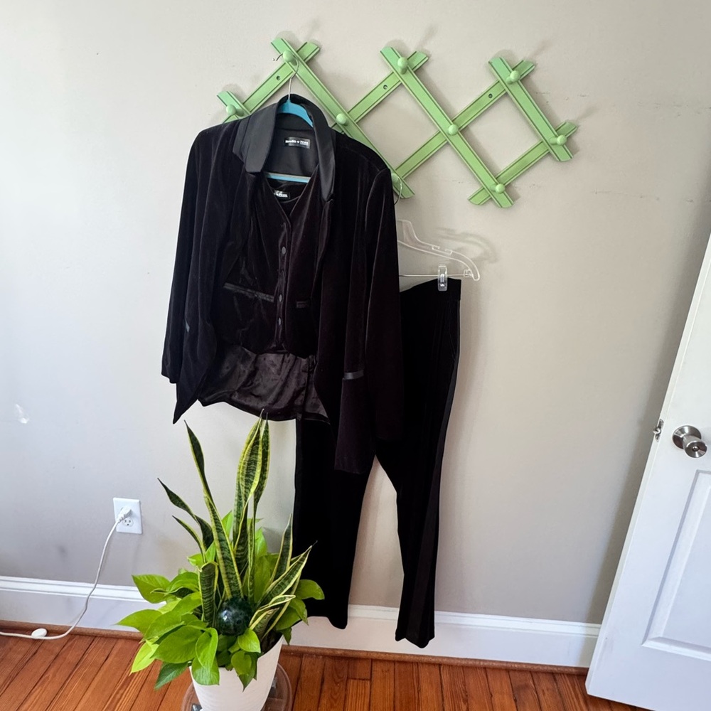 Black Velvet Suit Set